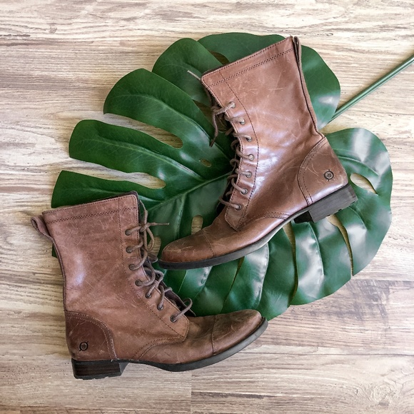 Born Shoes - born //  brown leather combat boots 8